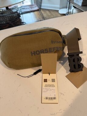 Burberry Canvas Belt Bag in Olive Green